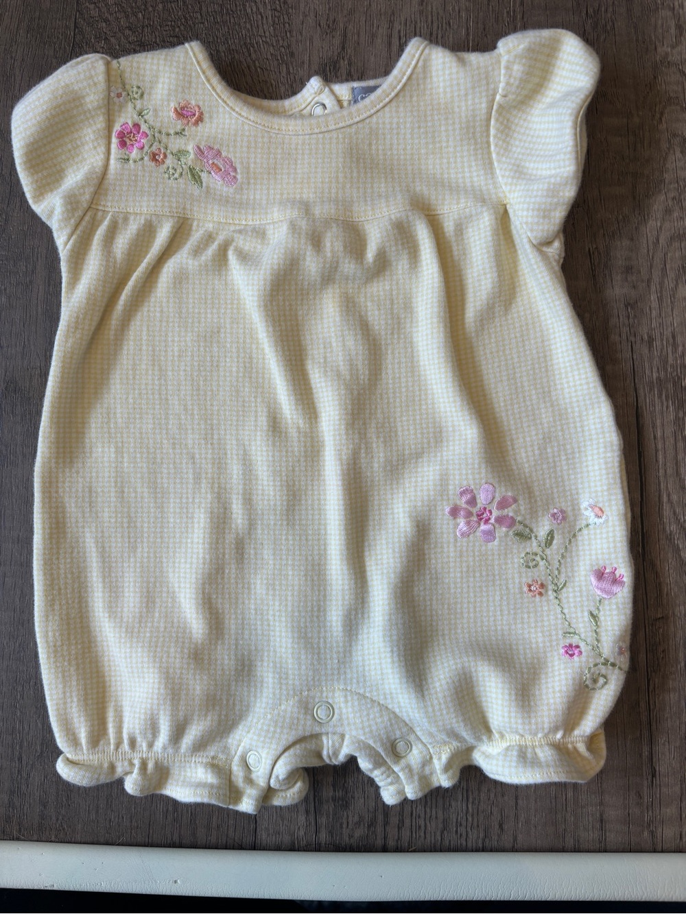 Vintage 2000s Y2K Carters Baby Bubble Romper Outfit Garden Flowers Summer 6M